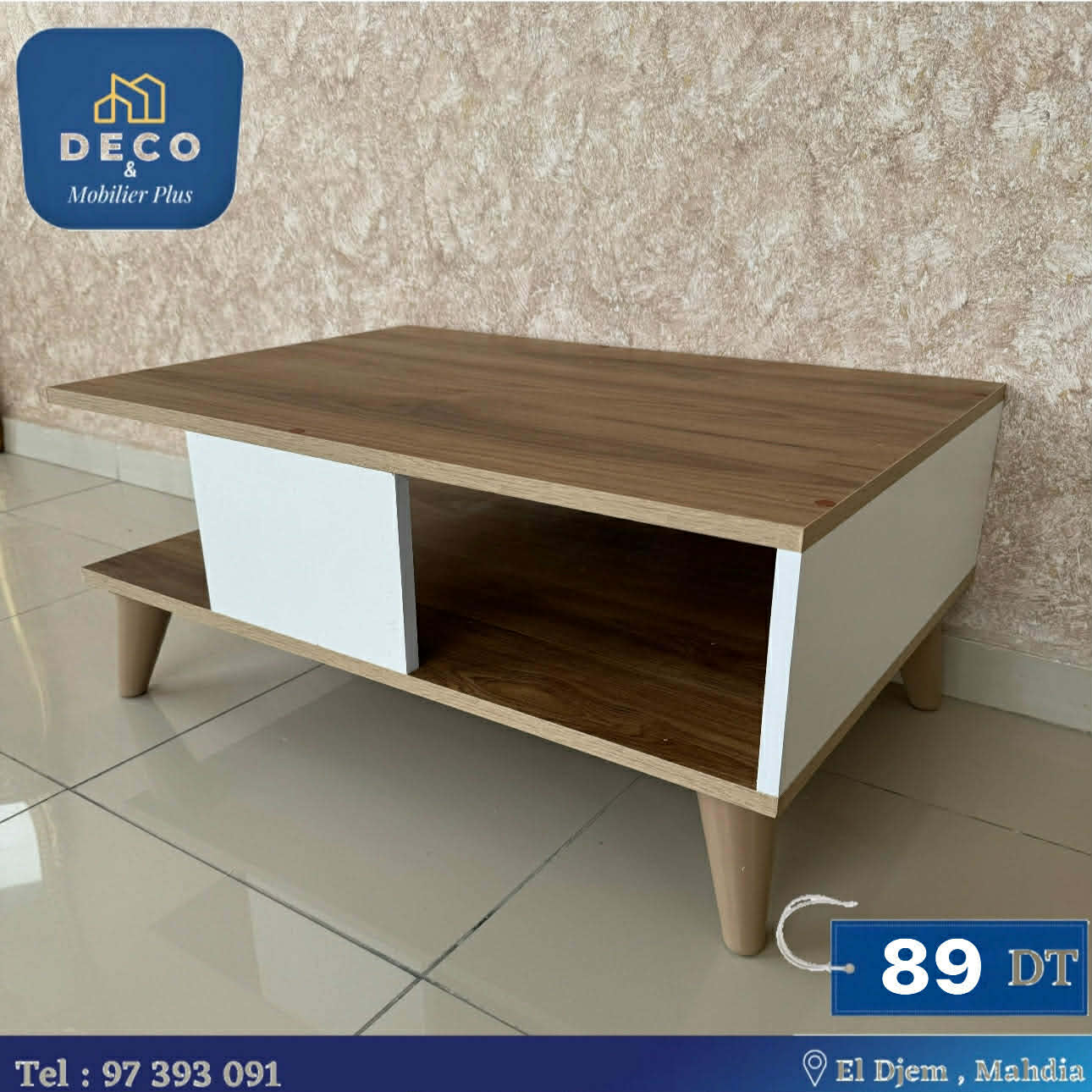 table basse marron de blanc - Deco et mobiler