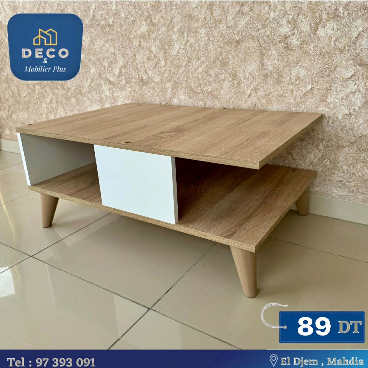 table basse beige de blanc - Deco et mobiler