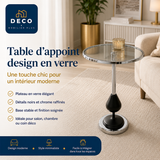 Table d'appoint design en verre – Noir & Doré 6-6-7