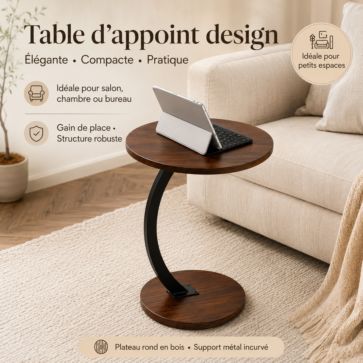 Table d'appoint moderne 12-8