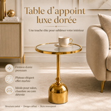 Table d'appoint design en verre – Dorée & Chromée 6-8-9
