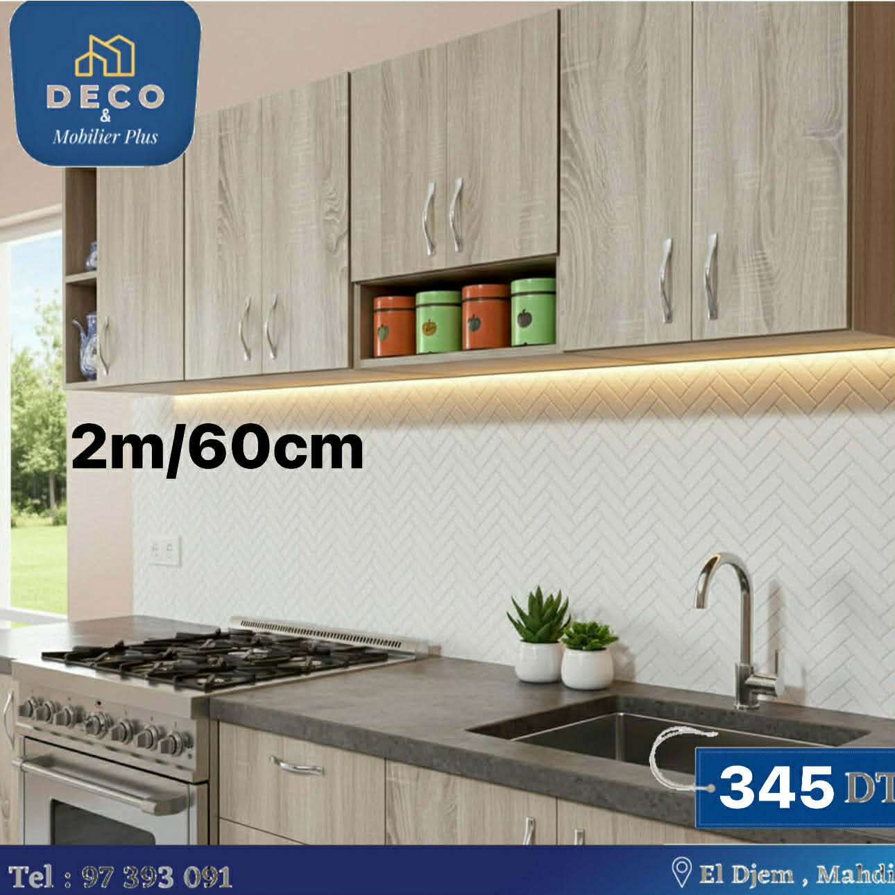 élément cuisine beige 2m - Deco et mobiler