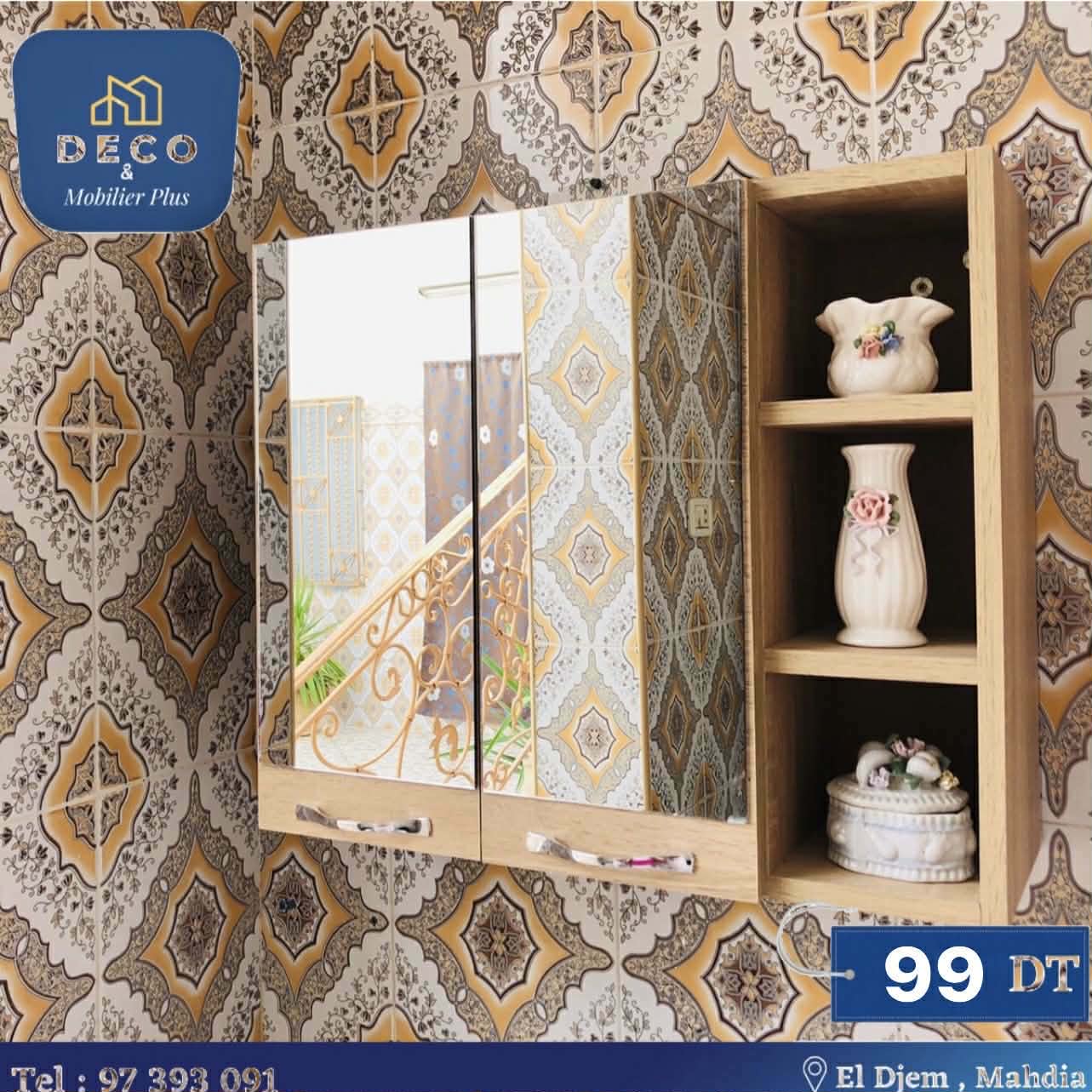 Armoire Miroir Murale avec Étagères – Meuble Salle de Bain